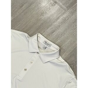 Men's Peter Millar Summer Comfort White Polo Short Sleeve Shirt M